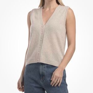 Tahari Beige Knit Sweater Vest